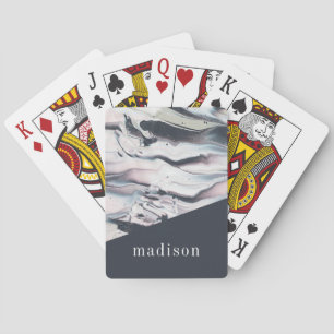 Add Your Name   Marbling V Crop Playing Cards
