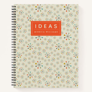 Add Your Name   Mid-Century Atomic Inspired Notebook