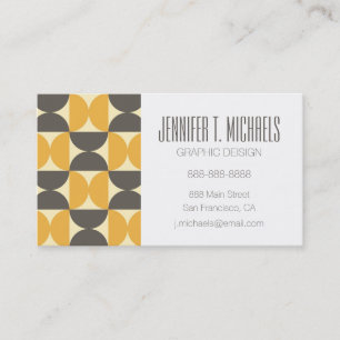 Add Your Name   Mid-Century Modern Brown & Gold Business Card