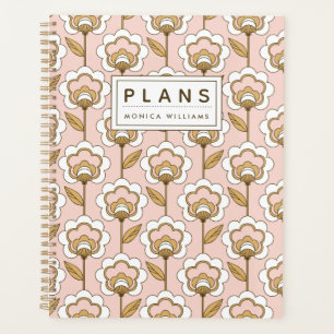 Add Your Name Mid-Century Modern Floral Pattern Planner