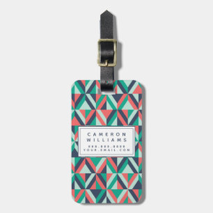 Add Your Name   Mid-Century Modern Geometric Luggage Tag