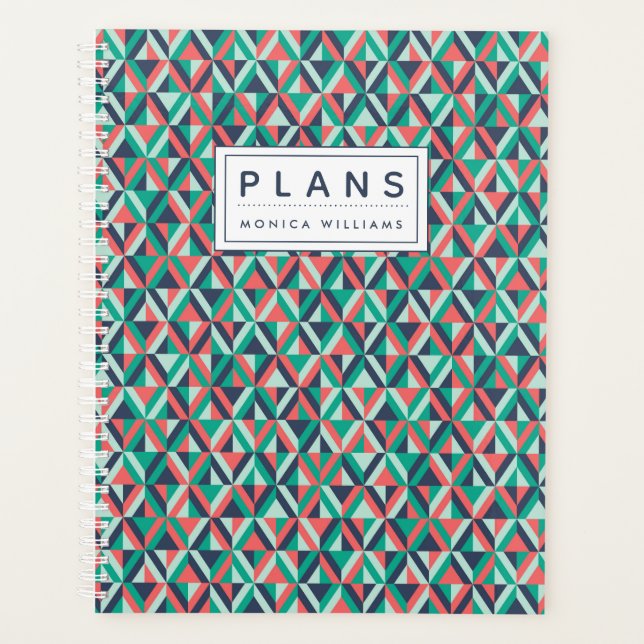 Add Your Name | Mid-Century Modern Geometric Planner (Front)