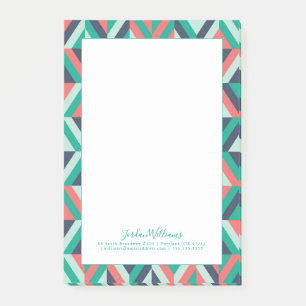 Add Your Name Mid-Century Modern Geometric Post-it Notes