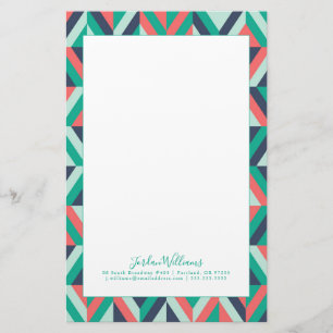 Add Your Name   Mid-Century Modern Geometric Stationery