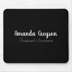 Add Your Name Minimal Monogram New Job Position Mouse Pad