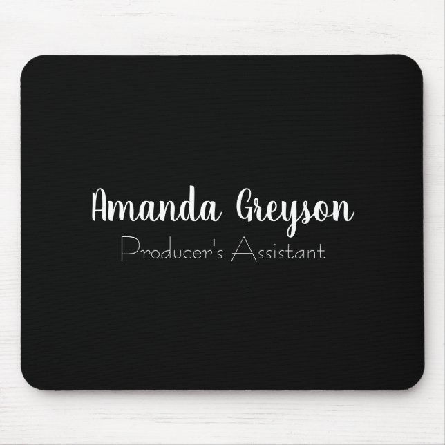 Add Your Name Minimal Monogram New Job Position Mouse Pad (Front)