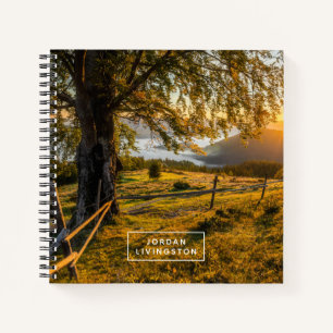 Add Your Name Misty Dawn in a Forest Notebook