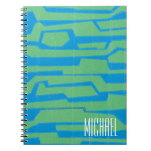 Add Your Name   Modern Circuit V Spiral Notebook