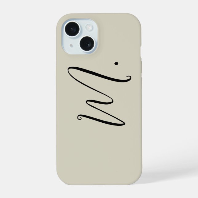 Add Your Name Modern Monogram Initial Calligraphy iPhone 15 Case (Back)