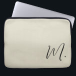 Add Your Name Modern Monogram Initial Calligraphy Laptop Sleeve<br><div class="desc">This Simplicity style is everything. Simple but truly makes a professional beautiful statement.</div>