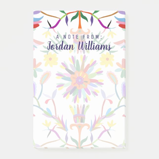 Add Your Name | Modern Otomi Design II Post-it Notes (Front)