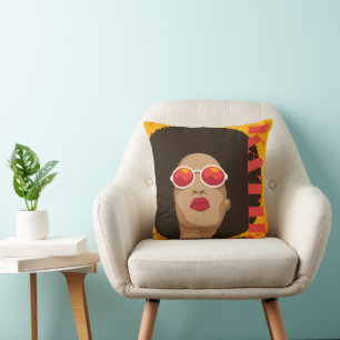 Add Your Name   Modern Pop Art Girl Cushion