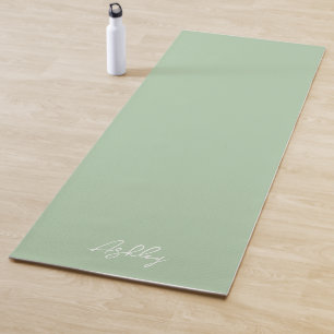 Add Your Name Modern Zanah Green Yoga Mat