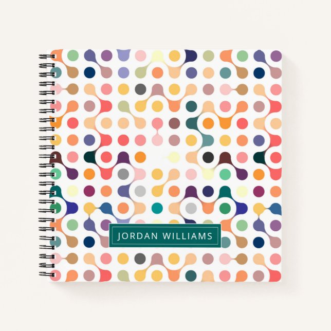 Add Your Name | Molecular Structure Pattern Notebook (Front)