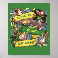 Add Your Name Motivational Animal Fans Cartoon