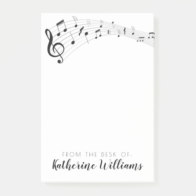 Add Your Name | Musical Flow of Notes (Front)