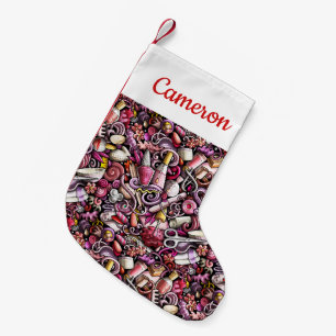 Add Your Name Nail Studio Pattern Small Christmas Stocking