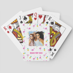 Add Your Name   Neon Flamingos Playing Cards