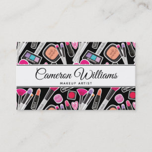 Add Your Name   Neon Makeup Pattern Business Card