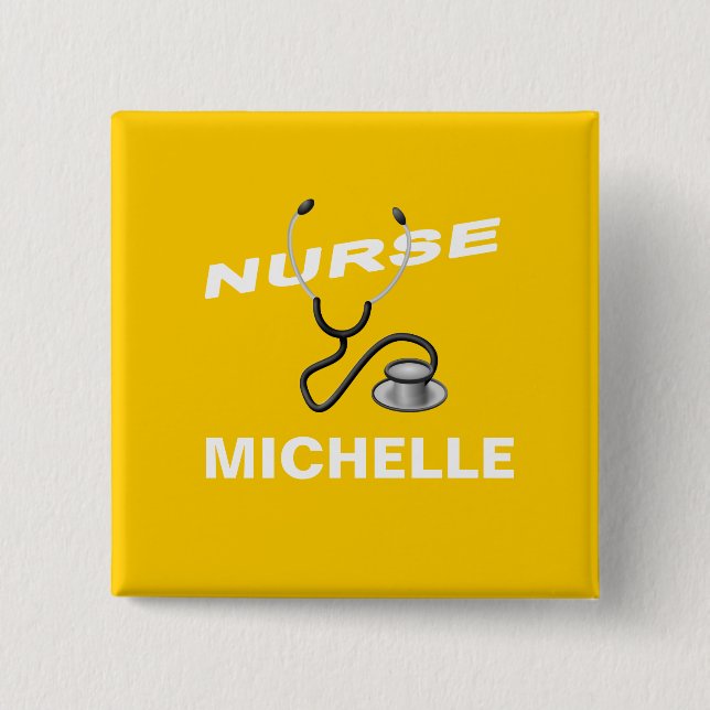 Add Your Name Nurse 15 Cm Square Badge (Front)