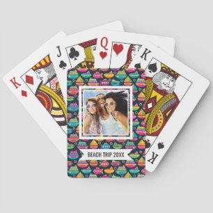 Add Your Name   Ocean Transportation Pattern Playing Cards