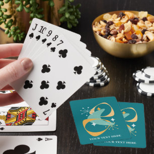 Add Your Name or Text Mid Century Abstract Playing Cards