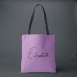 Add Your Name Or Text Mothers Day Gift Lavender Tote Bag<br><div class="desc">Replace Your Script Name Text Here Elegant Modern Minimalist Design Typography Template Mother's Day Lavender Shopping Shoulder Tote Bag.</div>