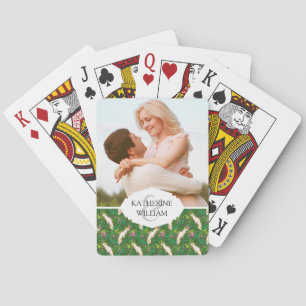 Add Your Name Parrot Pattern With Palm Leaves Playing Cards