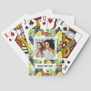 Add Your Name Parrots And Tropical Fruit Playing Cards