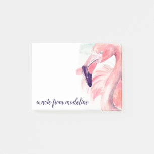 Add Your Name Pastel Flamingo Post-it Notes
