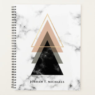Add Your Name Pastel Marble Print Design Planner