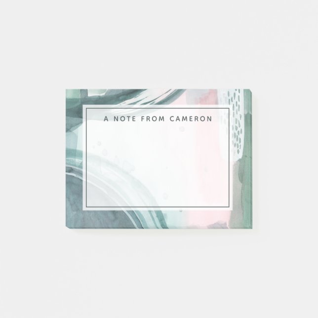 Add Your Name | Pastel Scribe - Watercolor Post-it Notes (Front)