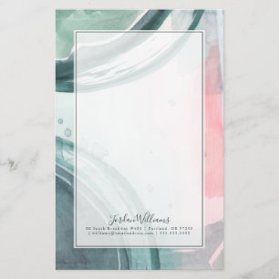 Add Your Name Pastel Scribe - Watercolor Stationery