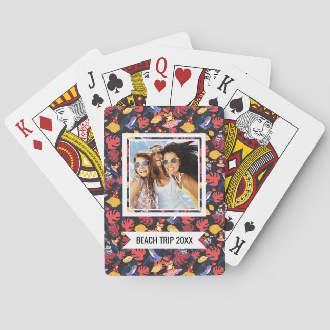 Add Your Name | Pattern Of The Lovers Frogs Playing Cards (Back)
