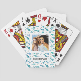 Add Your Name   Pattern With Fish And Starfish Playing Cards