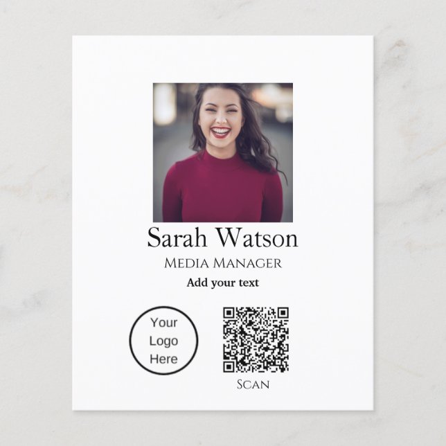 Add your name picture title business details q r c (Front)