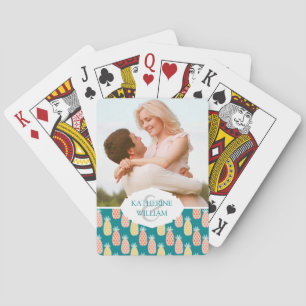 Add Your Name   Pineapple Doodle Pattern Playing Cards