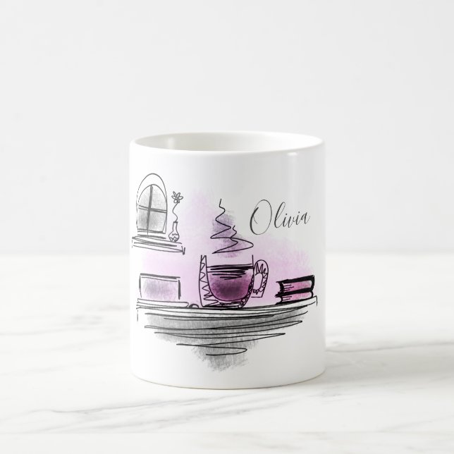 Add Your Name | Pink and Purple Coffee Side Mug (Center)