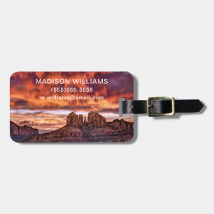 Add Your Name Pink Morning Glory Luggage Tag