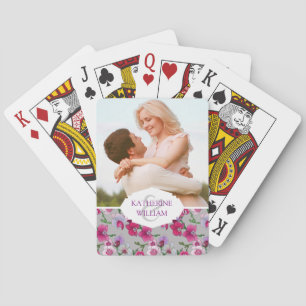 Add Your Name Pink Orchids In Bloom Playing Cards