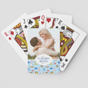 Add Your Name   Pixel Sea Art Pattern Playing Cards