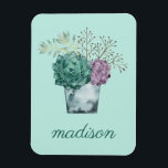 Add Your Name | Plant Happiness Collection | Succu Magnet<br><div class="desc">Enjoy this fresh creative cute succulent pattern on a product or wallart piece to enhance and add to the world around you. Artist: Grace Popp</div>