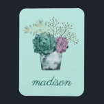 Add Your Name | Plant Happiness Collection | Succu Magnet<br><div class="desc">Enjoy this fresh creative cute succulent pattern on a product or wallart piece to enhance and add to the world around you. Artist: Grace Popp</div>