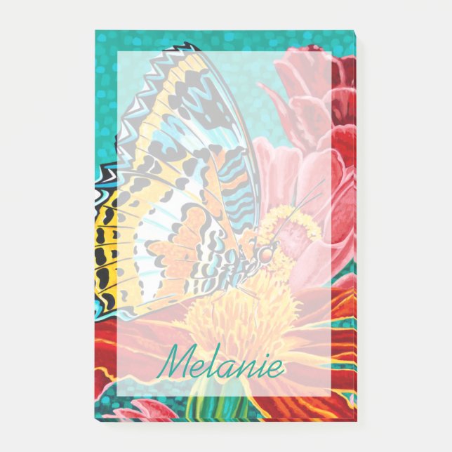 Add Your Name | Poised Butterfly I Post-it Notes (Front)