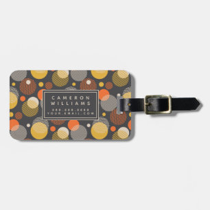 Add Your Name   Polka Dot Stripe Pattern Luggage Tag
