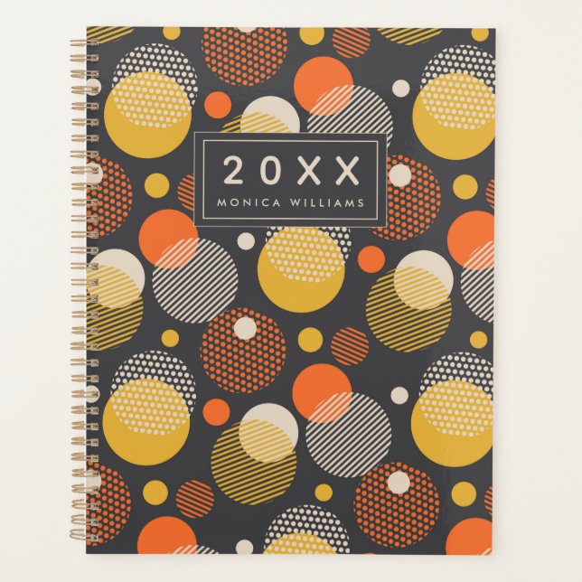 Add Your Name | Polka Dot Stripe Pattern Planner (Front)