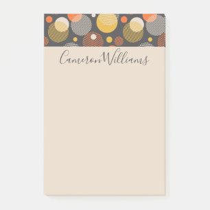 Add Your Name   Polka Dot Stripe Pattern Post-it Notes