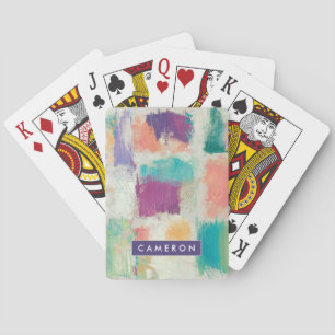 Add Your Name   Popsicles II Stone Abstract Print Playing Cards