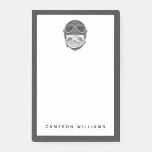 Add Your Name Portrait Of Sloth Vintage Helmet Post-it Notes