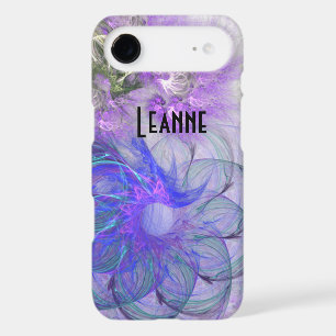 Add Your Name Purple Blue Lacy Abstract Flower